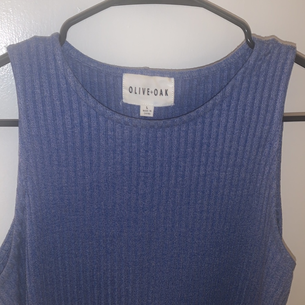OLIVE & OAK // Women’s Ribbed Blue Mini Dress // SIZE LG